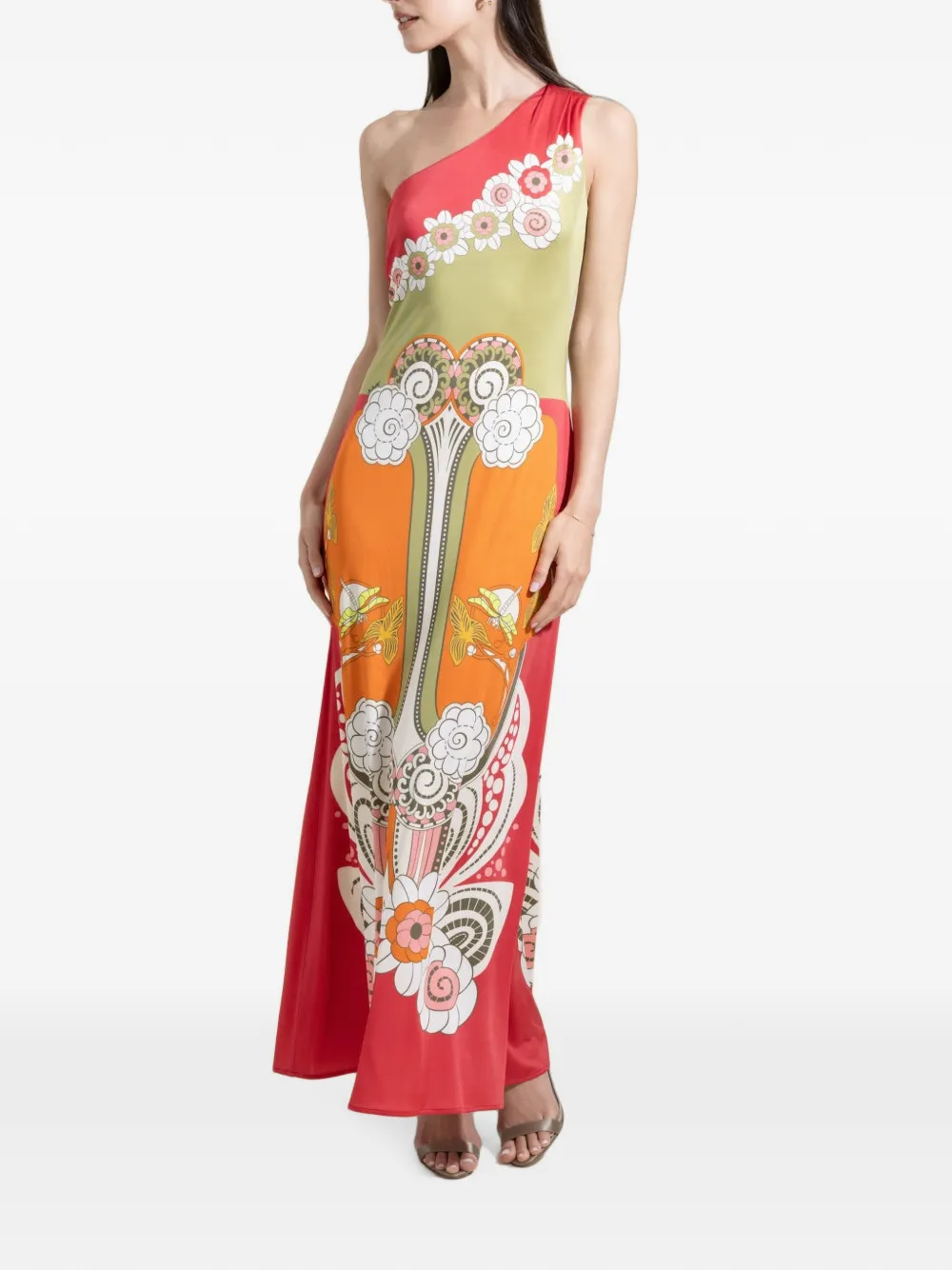 La DoubleJ Ambrosia Placée one-shoulder maxi dress - Red