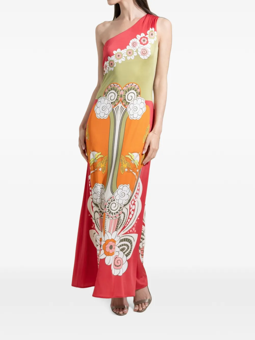 La DoubleJ Ambrosia Placée one-shoulder maxi dress - Rosso