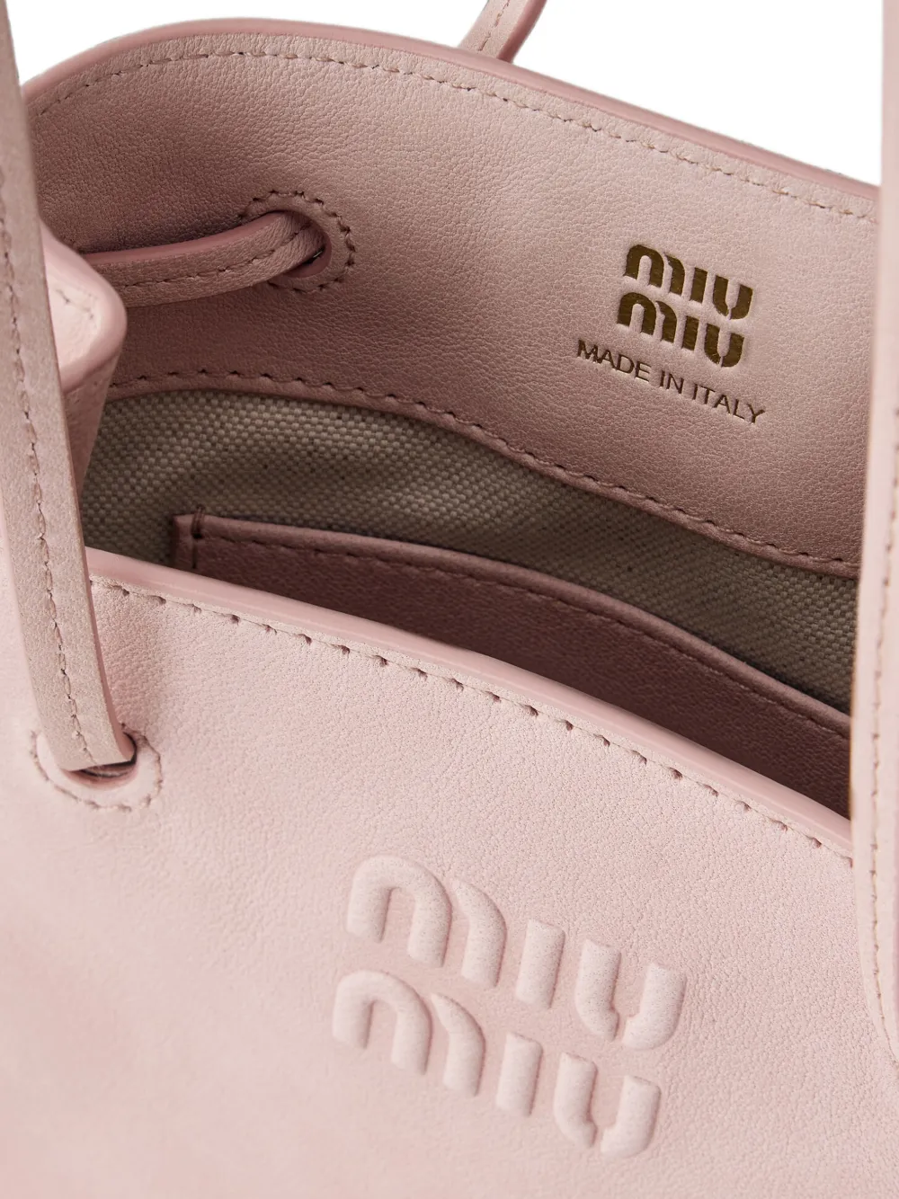 Miu Mini-tas van nappa leer Roze