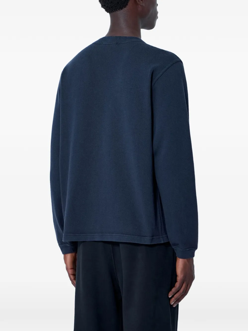 Stone Island Sweater met logopatch en knoopdetail Blauw