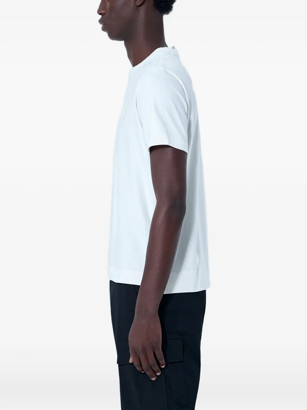 Moncler Drie T-shirts van katoenblend met logo-patch Grijs