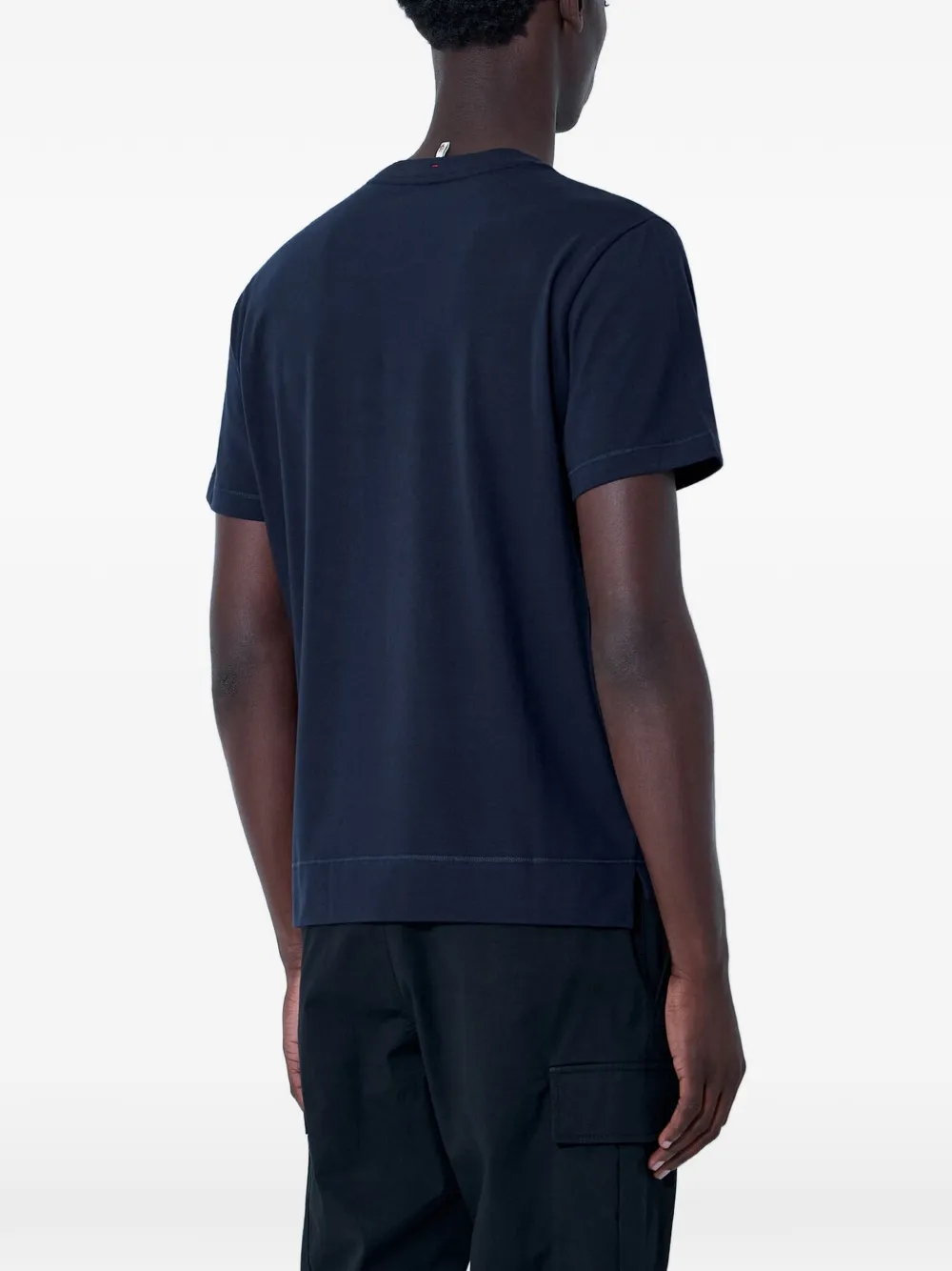 Moncler Drie T-shirts van katoenblend met logo-patch Grijs