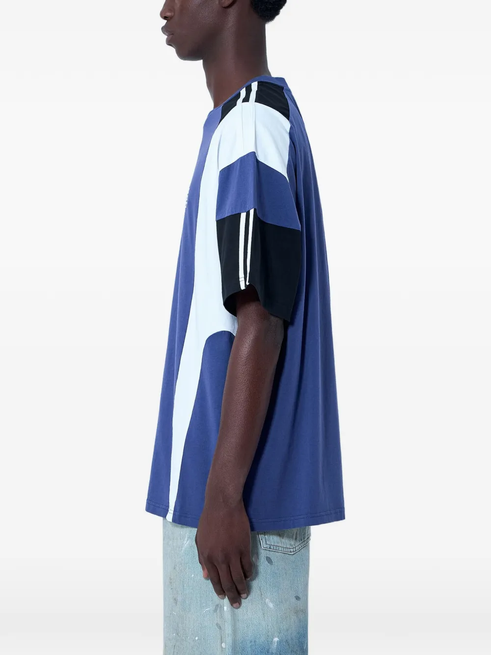 Martine Rose T-shirt met logo-patroon en vlakken Blauw