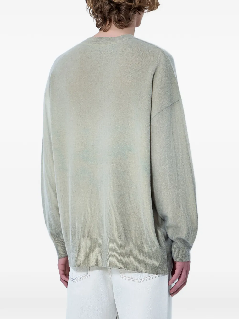 OUR LEGACY Slant Knit gerafelde trui Grijs