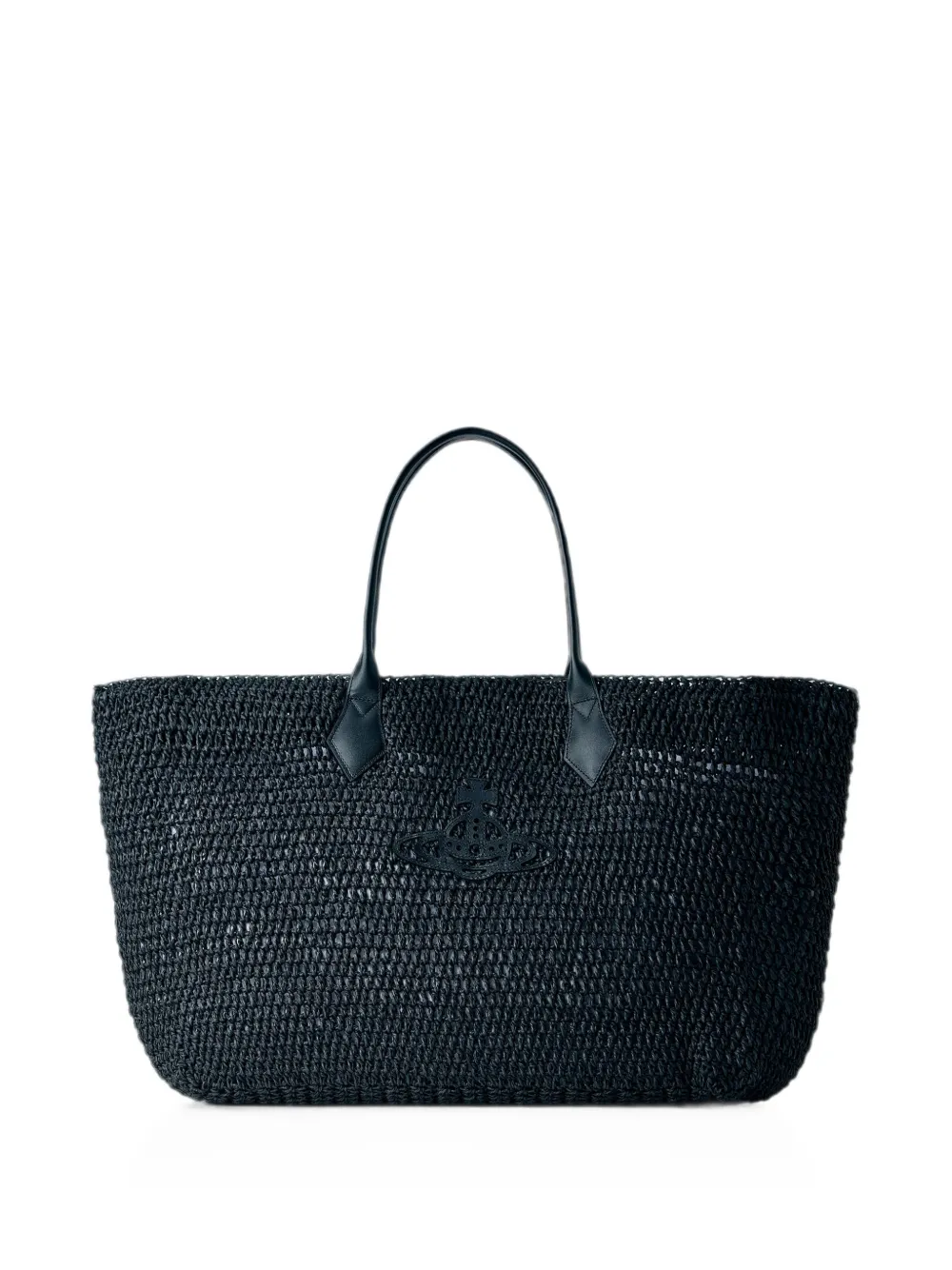 Vivienne Westwood Orb-plaque woven tote bag - Black