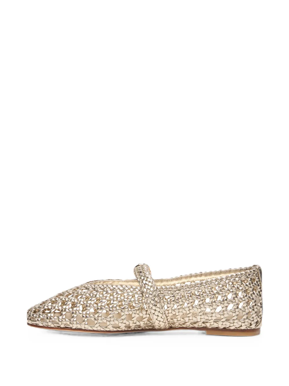 Stuart Weitzman Prim woven Mary Jane shoes Goud