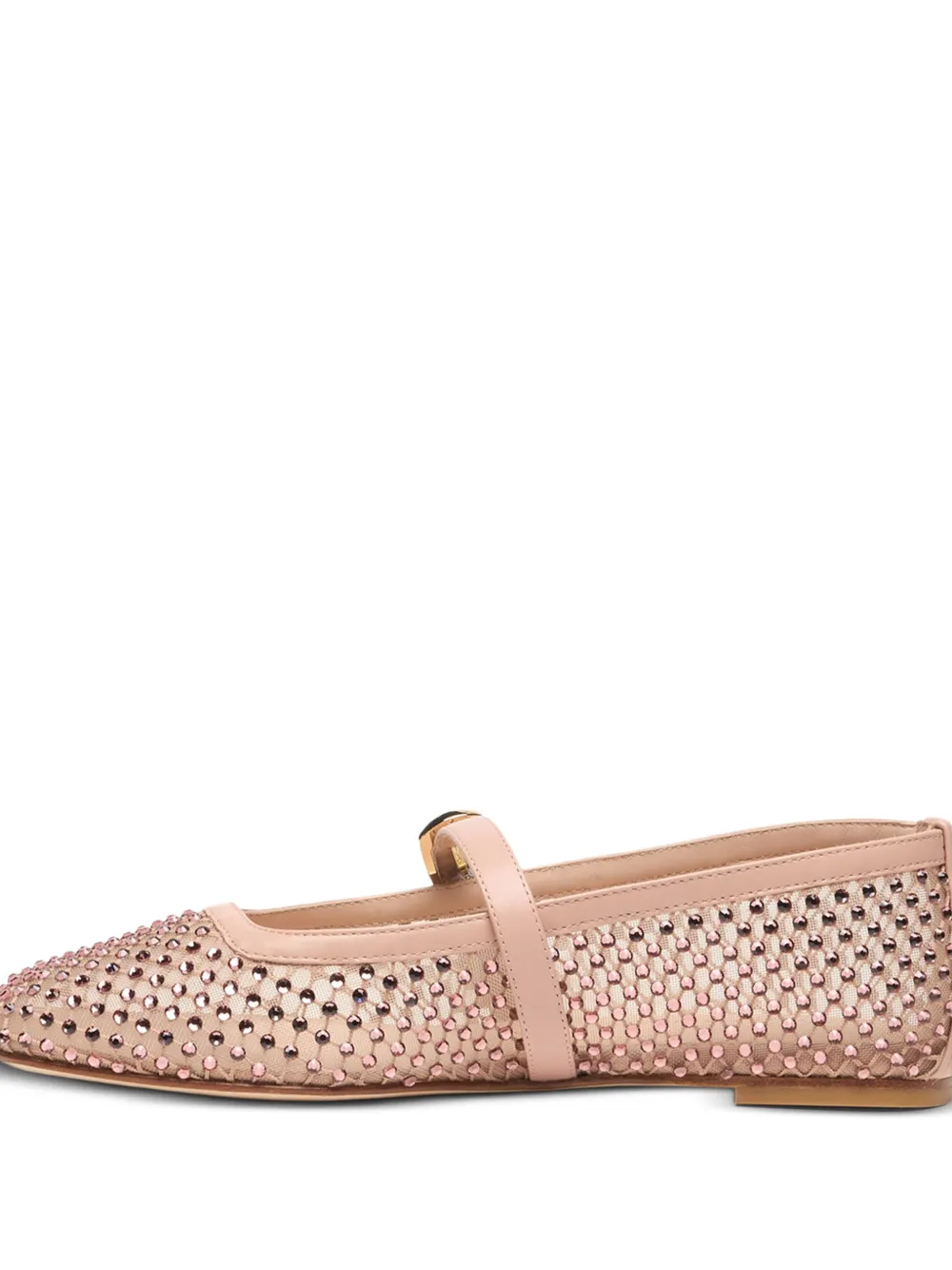 Stuart Weitzman crystal-embellished Bareitall Mary Jane ballet flats Roze