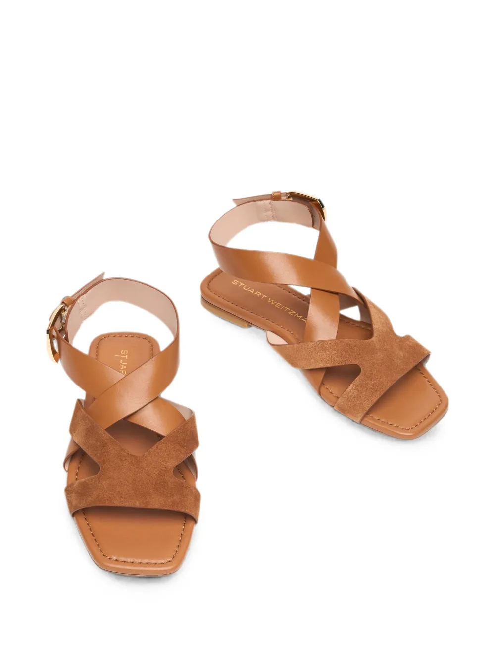 Stuart Weitzman Sai square-toe sandals Beige