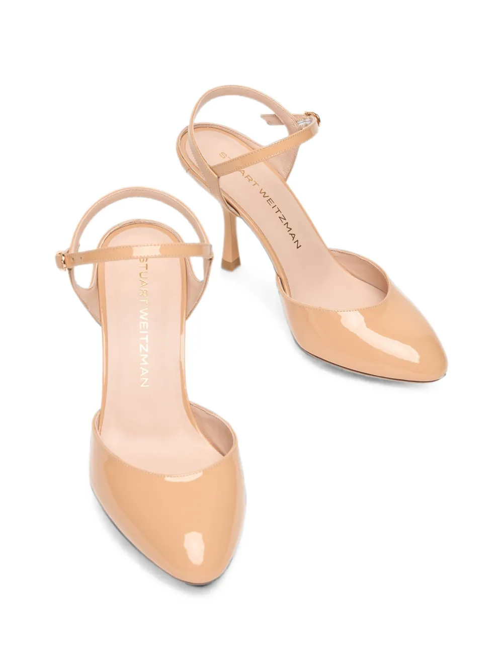  Stuart Weitzman Madison Strap Patent Pumps - Neutro 