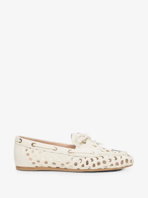 Stuart Weitzman Tinsley woven leather boat shoes