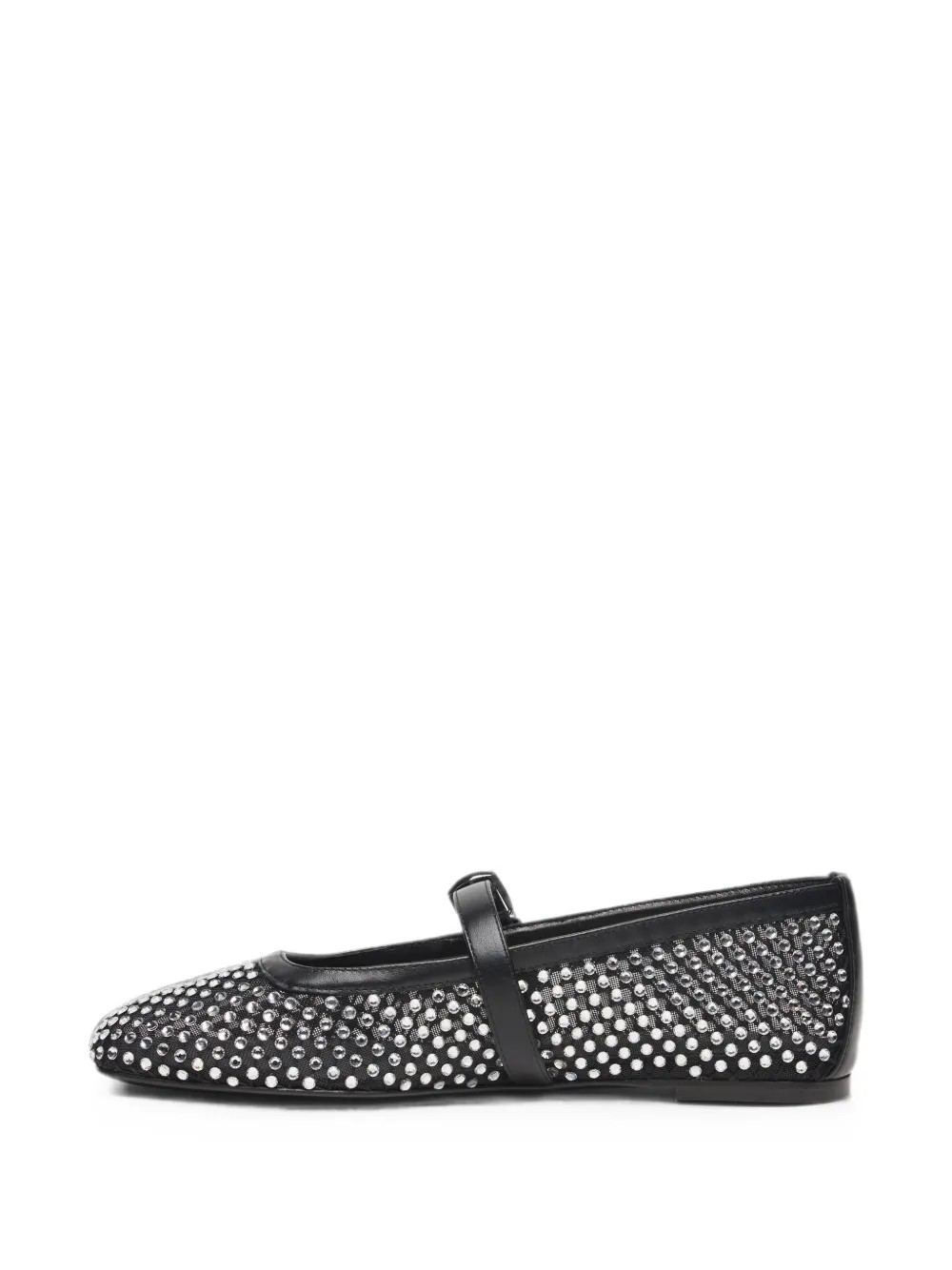 Stuart Weitzman crystal-embellished mesh ballet flats Zwart