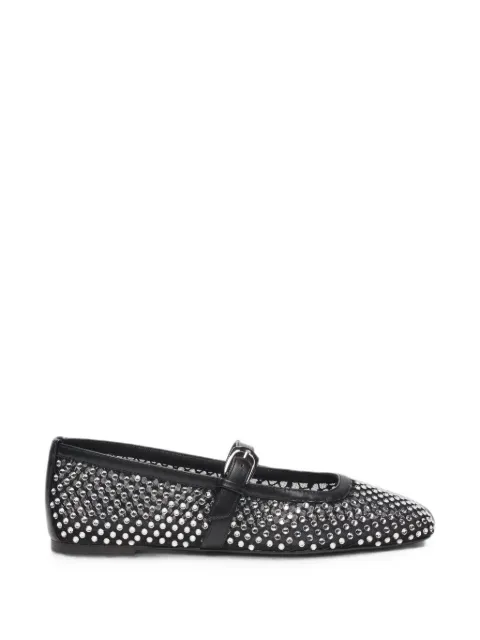 Stuart Weitzman crystal-embellished mesh ballet flats