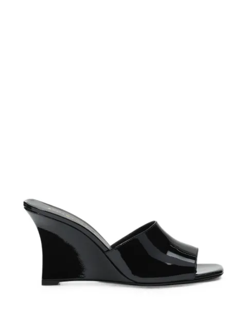 Stuart Weitzman Vinnie patent-finish wedge sandals