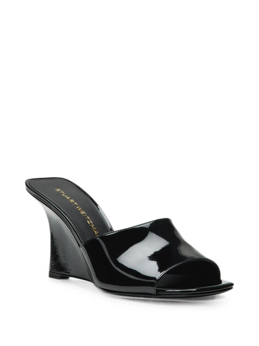  Stuart Weitzman Vinnie Patent-finish Wedge Sandals - Negro 
