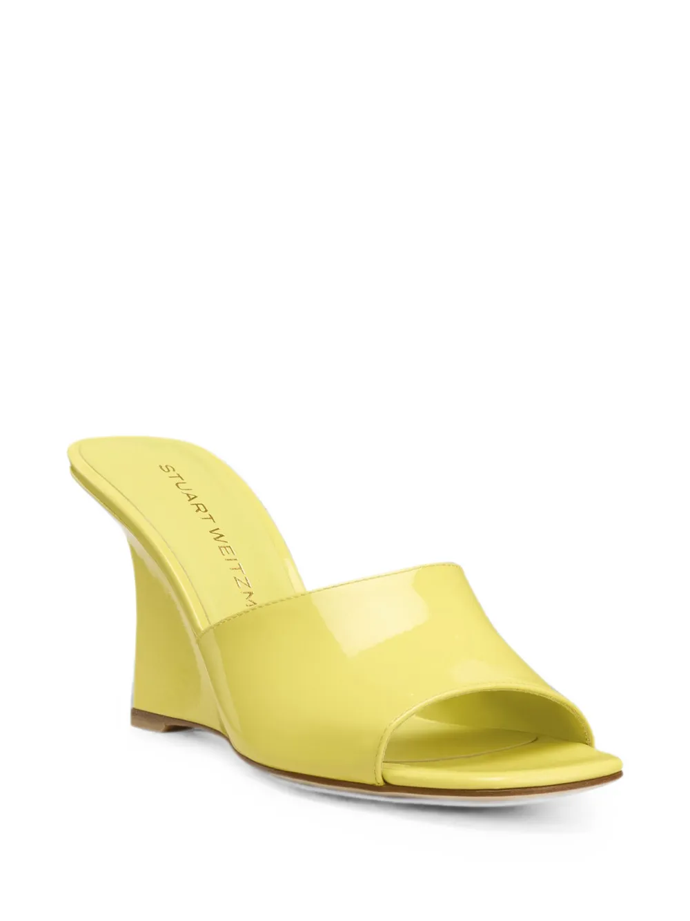  Stuart Weitzman Vinnie Patent-leather Wedge Sandals - Amarillo 