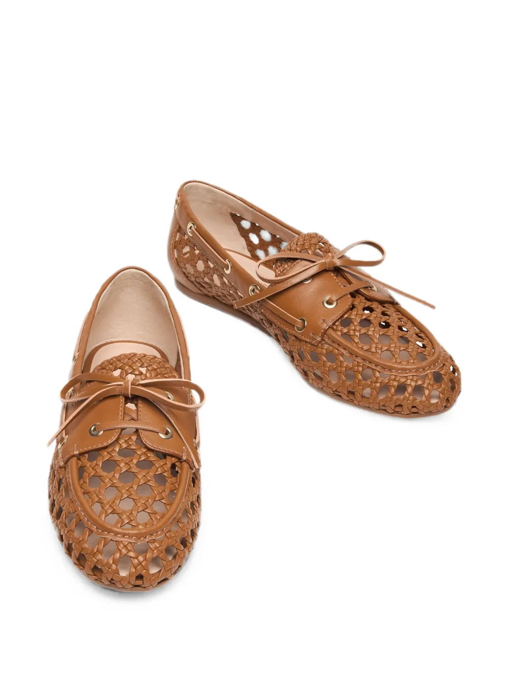 Stuart Weitzman Tinsley woven leather loafers Bruin