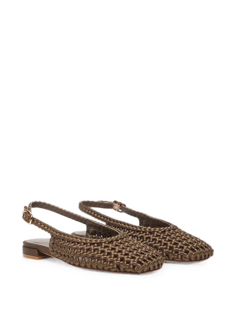 Stuart Weitzman Marina woven slingback pumps Bruin
