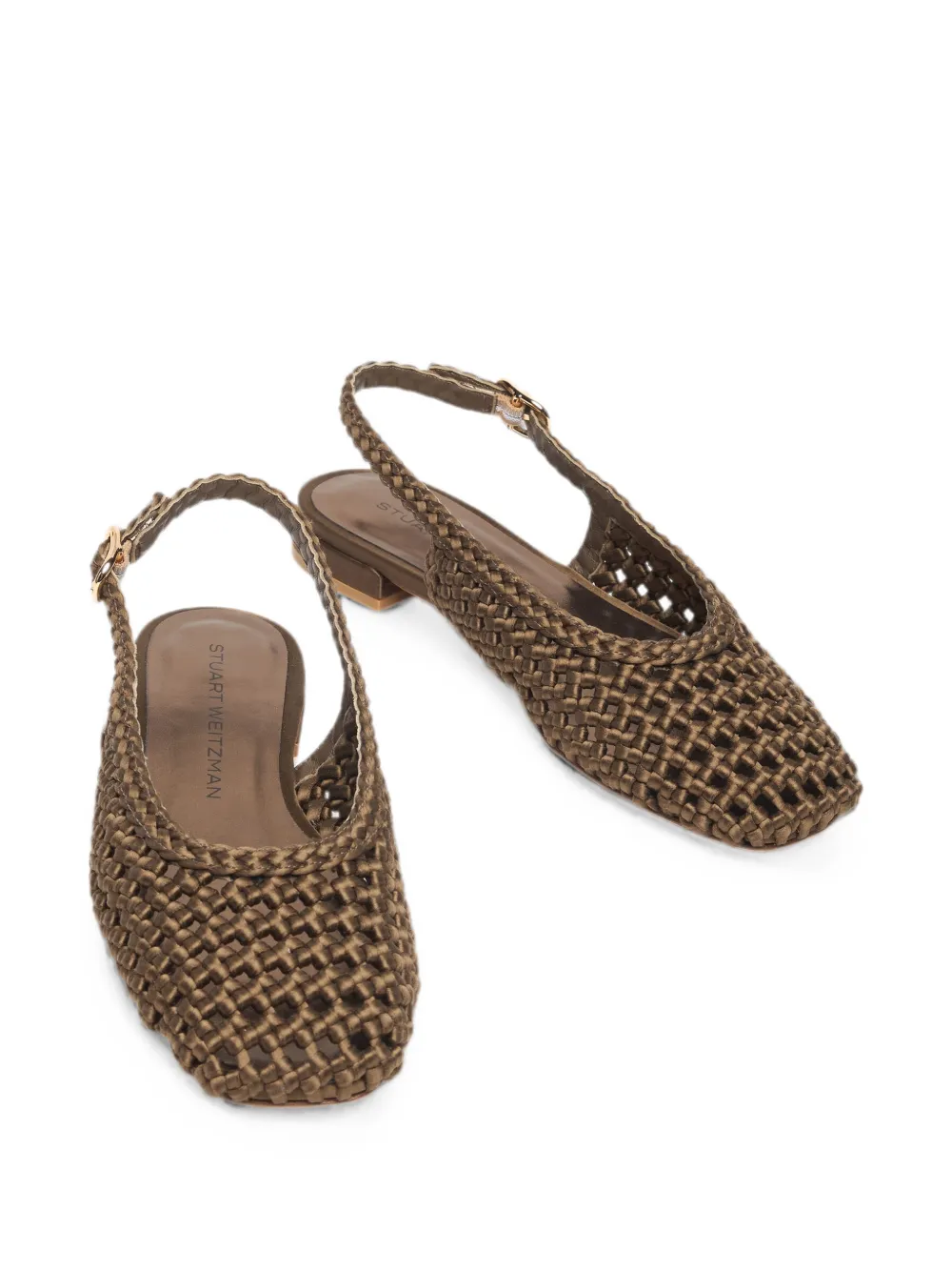 Stuart Weitzman Marina woven slingback pumps Bruin