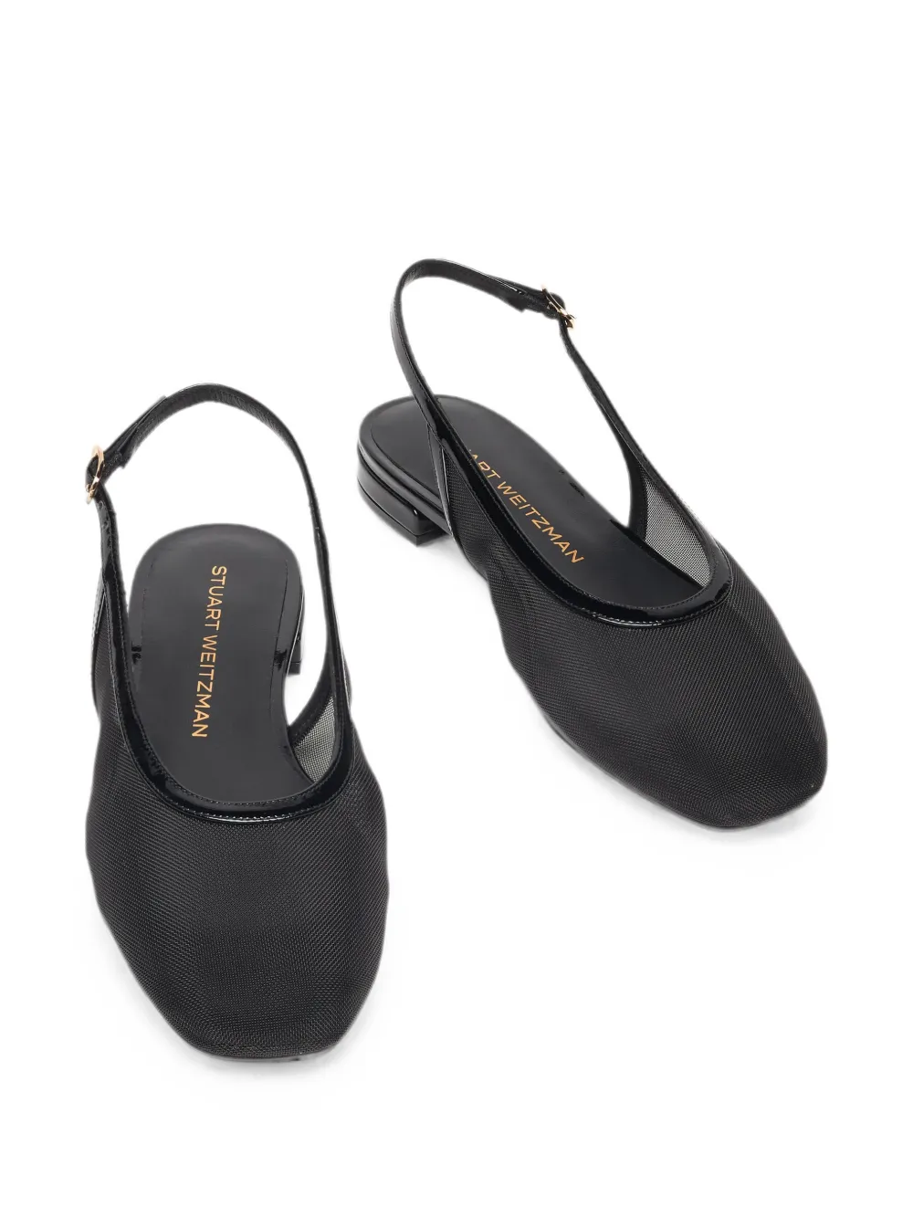 Stuart Weitzman Slingback pumps met mesh Zwart