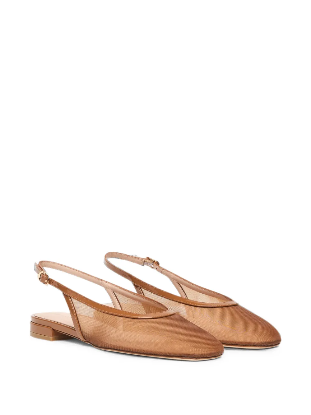 Stuart Weitzman mesh slingback ballet flats Beige