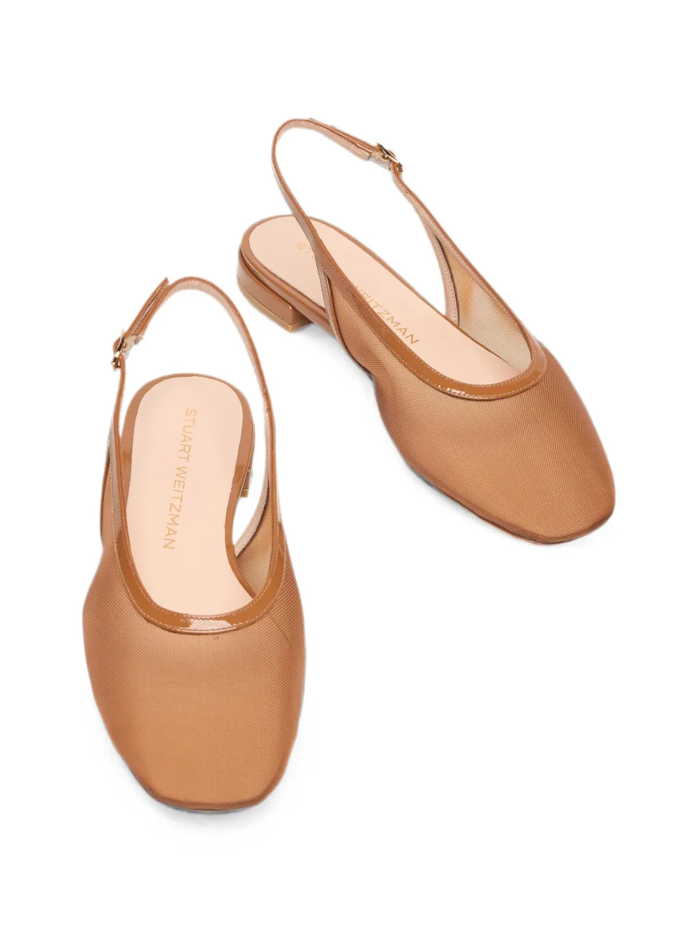 Stuart Weitzman mesh slingback ballet flats Beige
