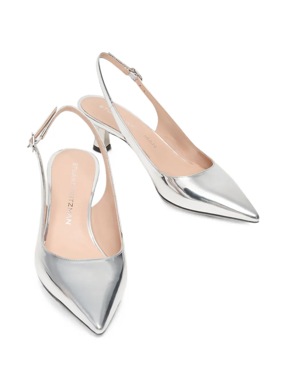 Stuart Weitzman Stuart Sculpt pointed-toe pumps Zilver