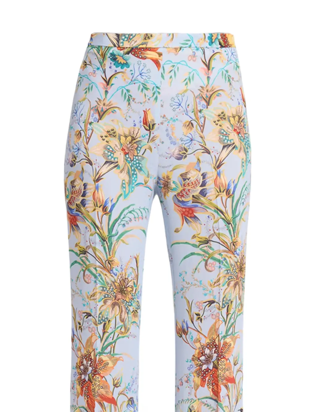 ETRO Broek met bloemenprint Blauw