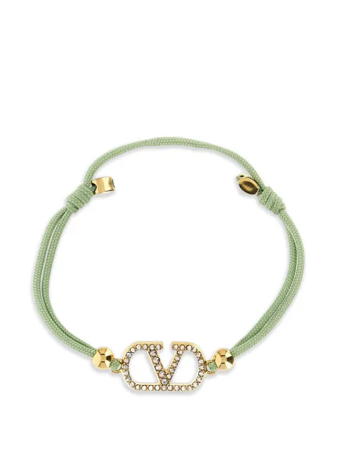 Valentino Garavani VLogo Signature bracelet in cotton and Swarovski® crystals