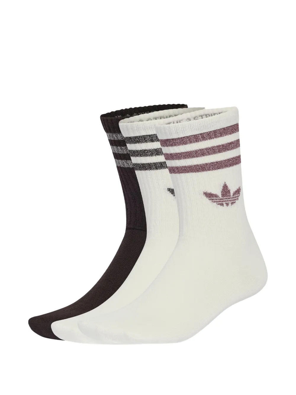 adidas Drie paar sokken met drie strepen Wit