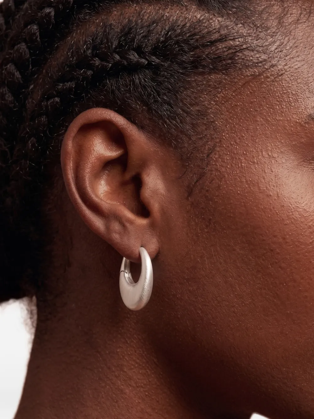 YOJ midi Eclipse hoop earrings - Argento