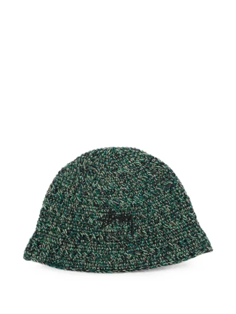 Stüssy logo-embroidered knit-construction bucket hat