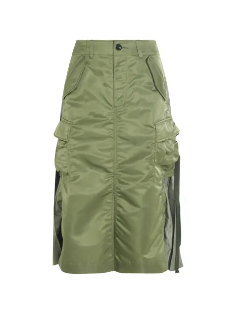sacai falda midi con diseño plisado