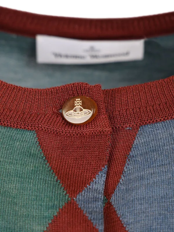 Vivienne Westwood アーガイル クロップド カーディガン | グリーン
