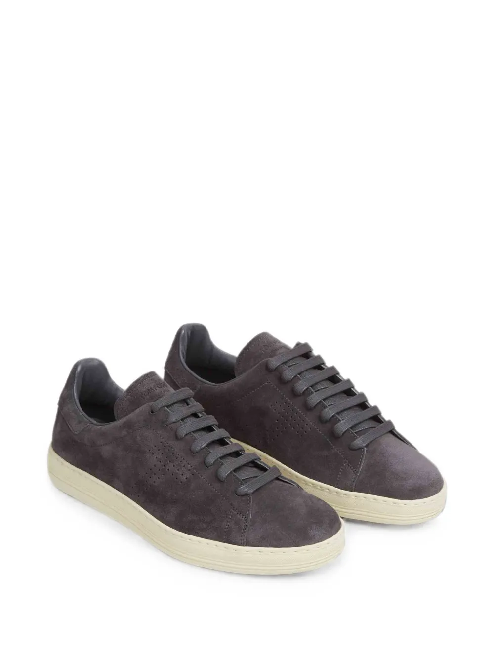 TOM FORD perforated-logo suede sneakers Grijs
