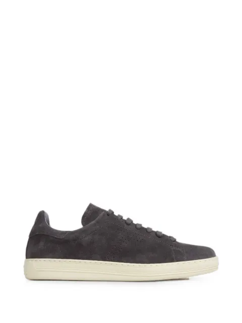 TOM FORD perforated-logo suede sneakers