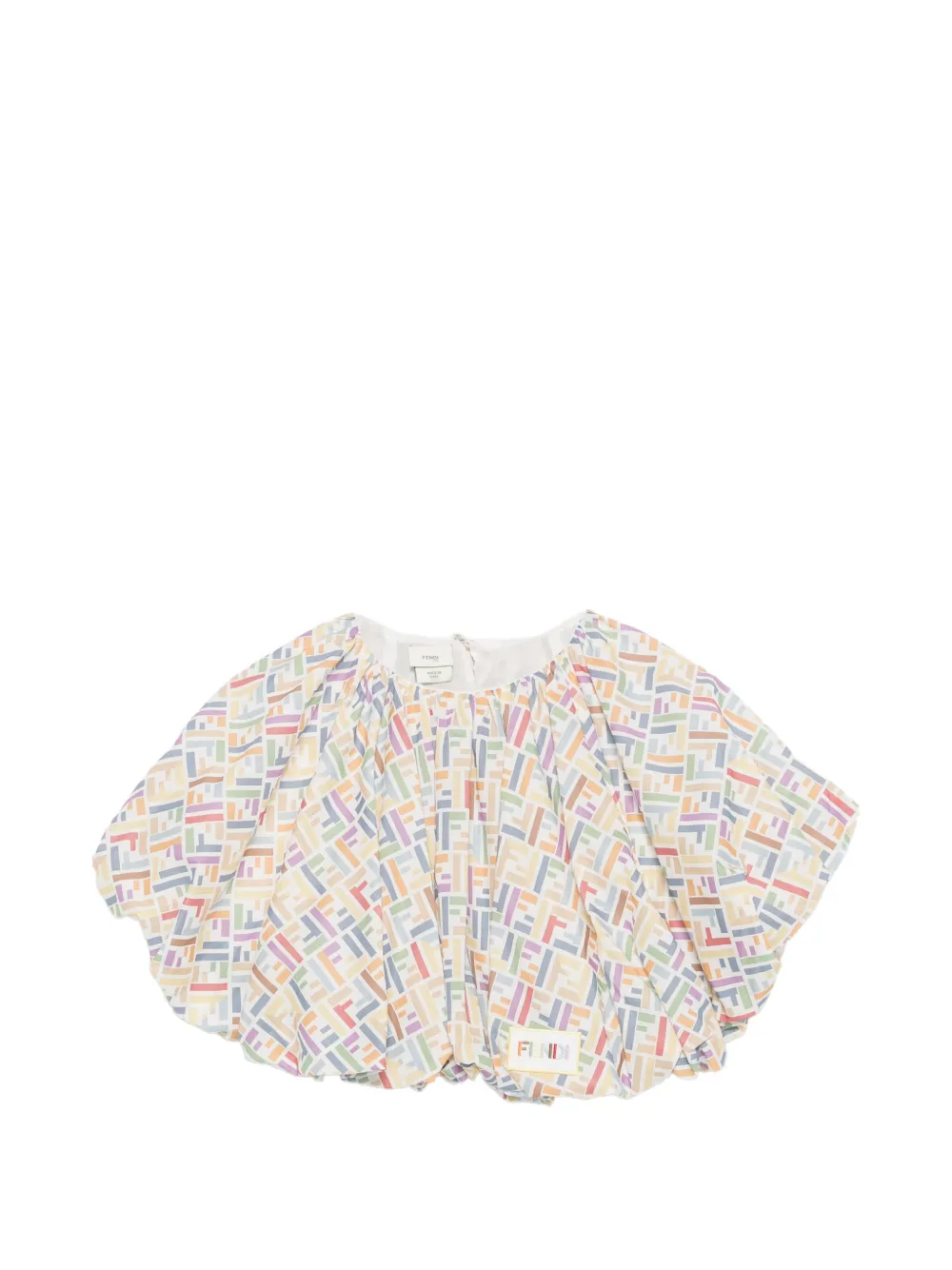 Fendi Kids logo-pattern blouse - Toni neutri