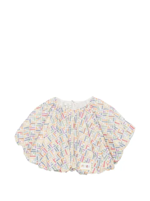 Fendi Kids logo-pattern blouse