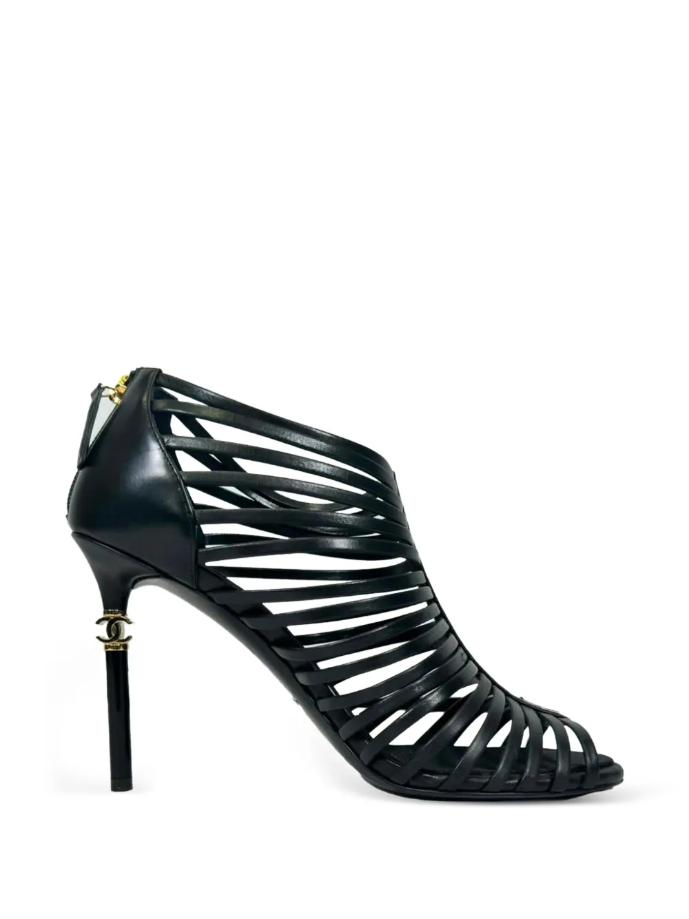 CHANEL Pre-Owned CC open-toe caged-style sandals - Black