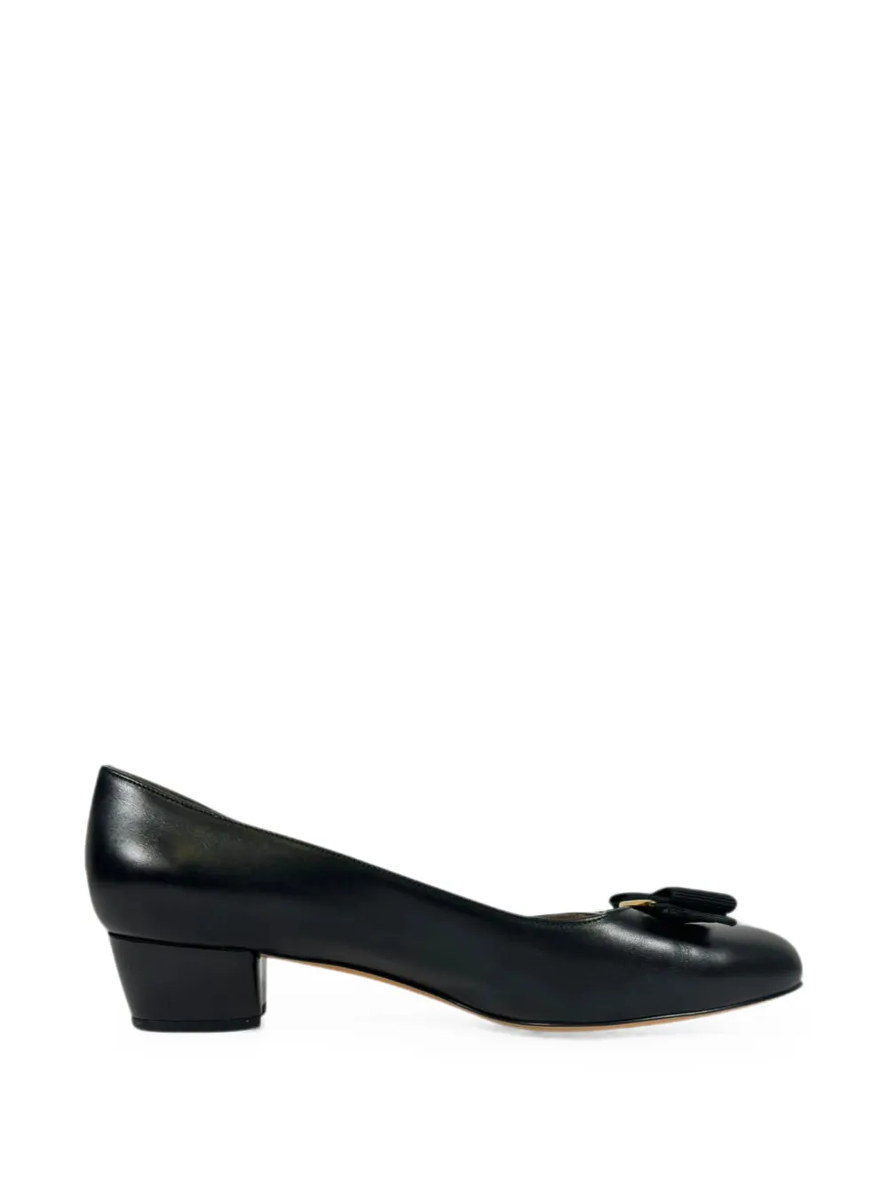 Ferragamo Pre-Owned Vara Bow leather pumps - Nero