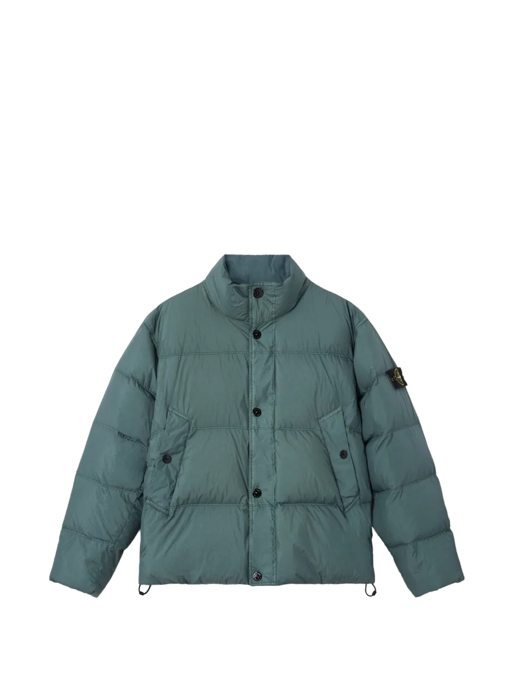 Stone Island 4100109 Reps NY jack met gekreukt effect Groen
