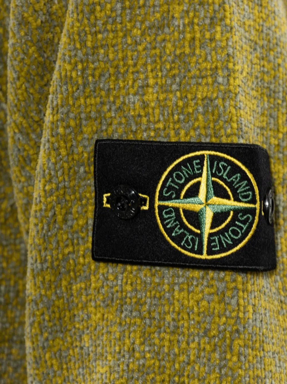 Stone Island 5100013 mouliné trui van katoenen chenille Groen