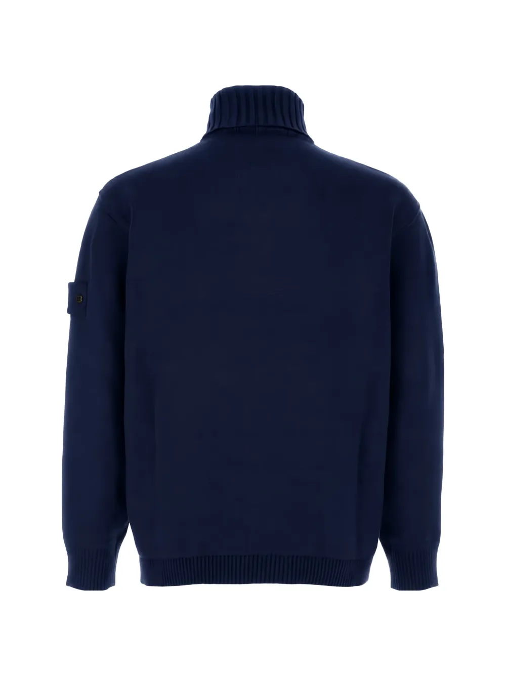 Stone Island logo-patch roll-neck sweater Blauw
