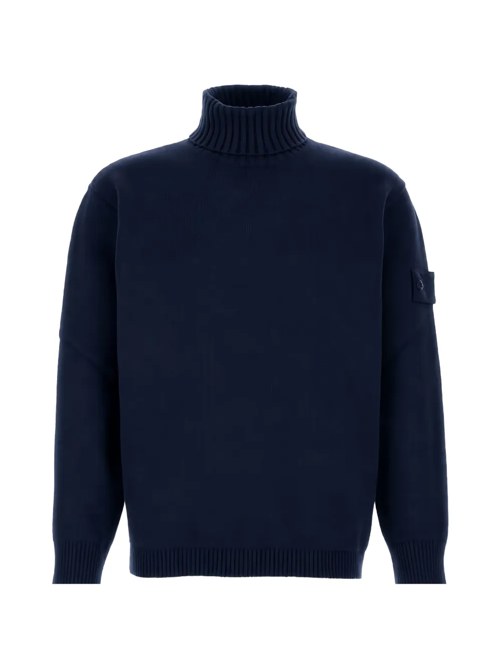 Stone Island logo-patch roll-neck sweater - Blu