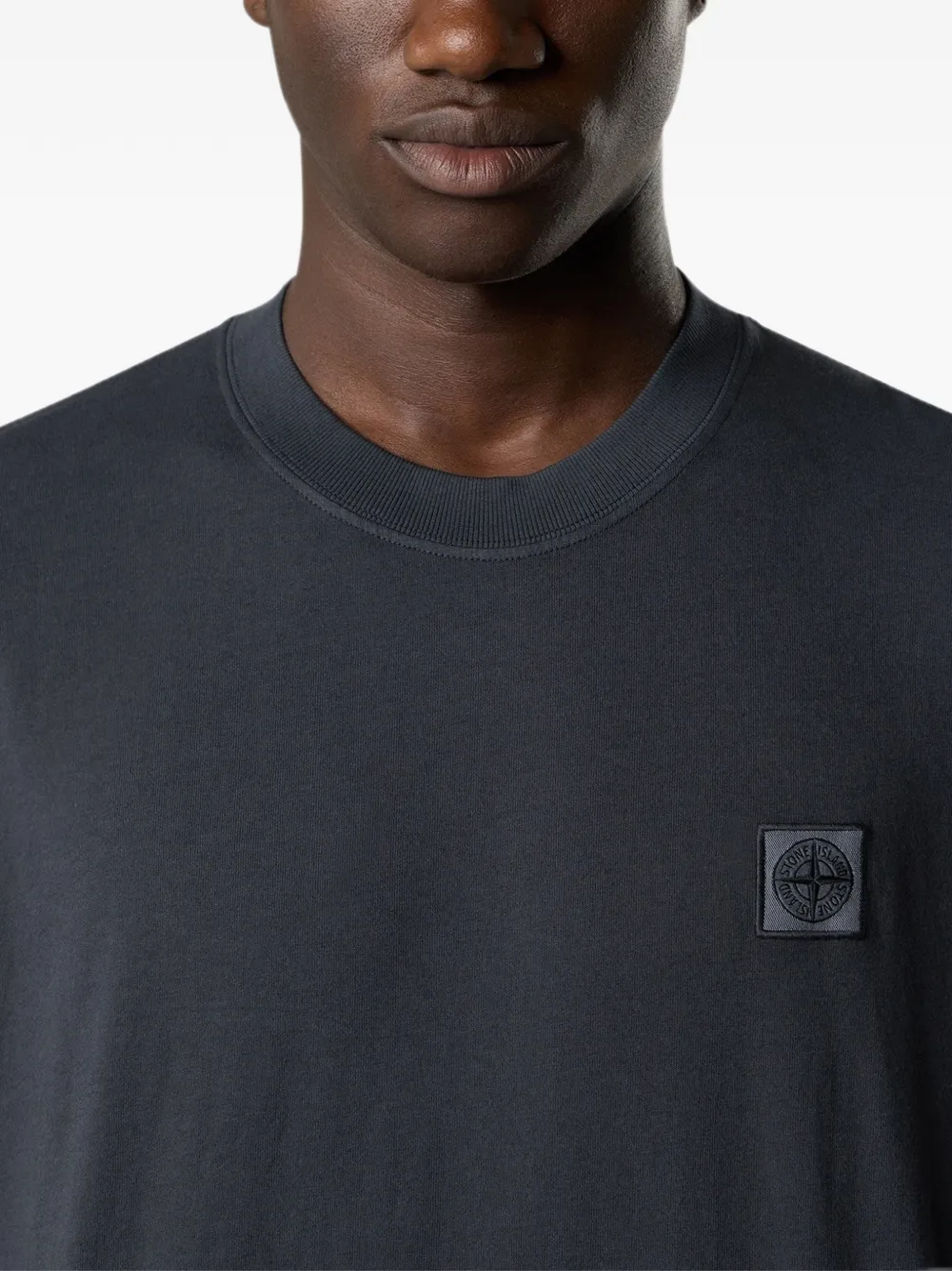 Stone Island T-shirt met logopatch en lange mouwen Blauw