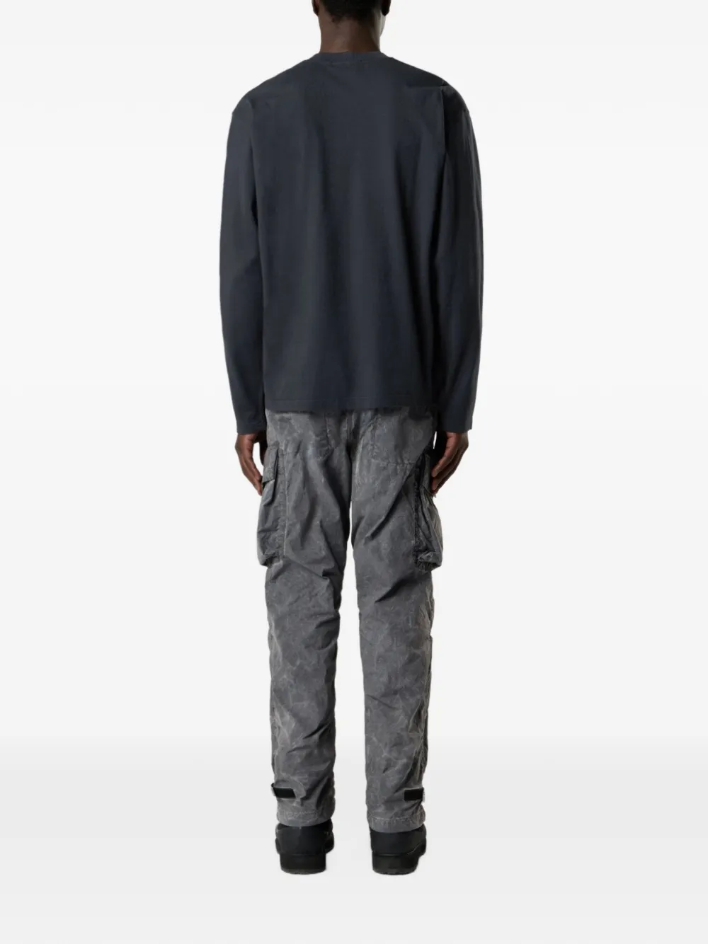 Stone Island T-shirt met logopatch en lange mouwen Blauw