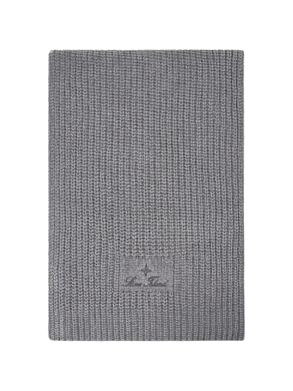 Stone Island N200001 mouliné-cotton-chenille-knit scarf with archival-script-logo embroidery - Grigio