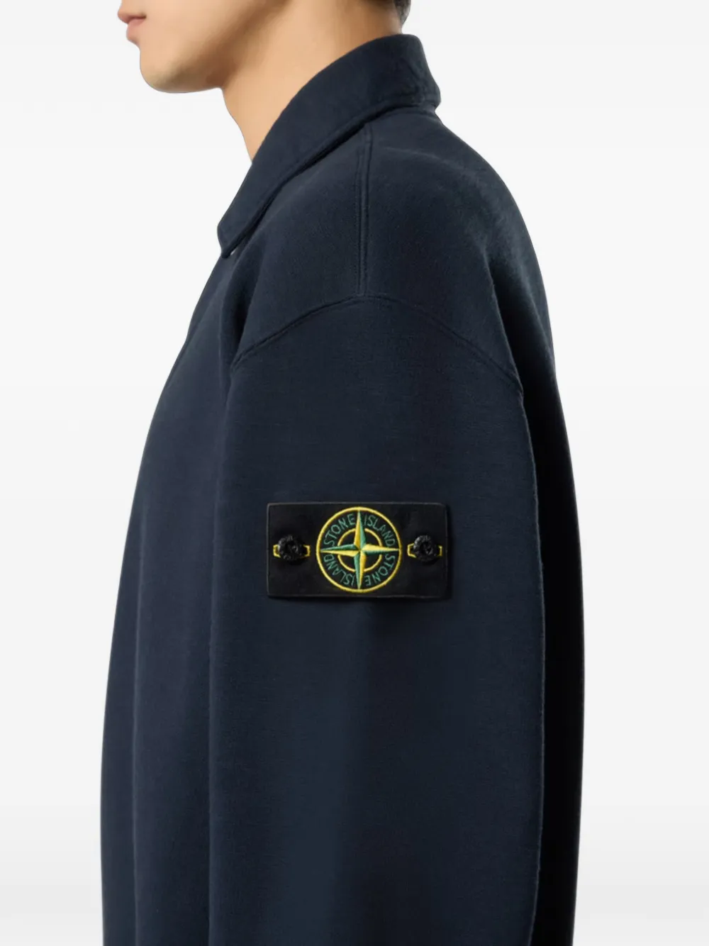 Stone Island 6100054 sweater van tubulair katoenen fleece Blauw