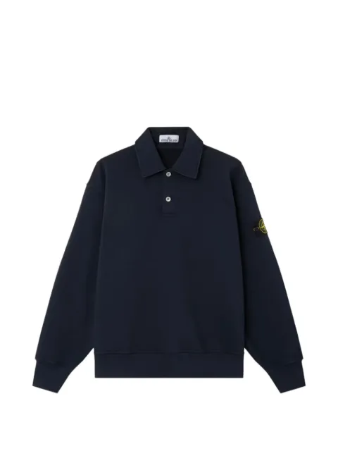 Stone Island 6100054 tubular cotton fleece polo shirt