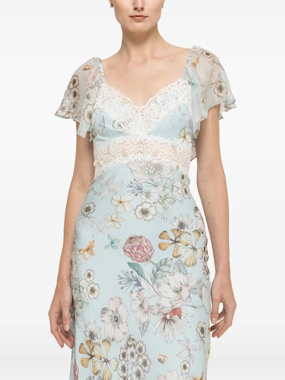 NISSA Zijden midi-jurk Blauw
