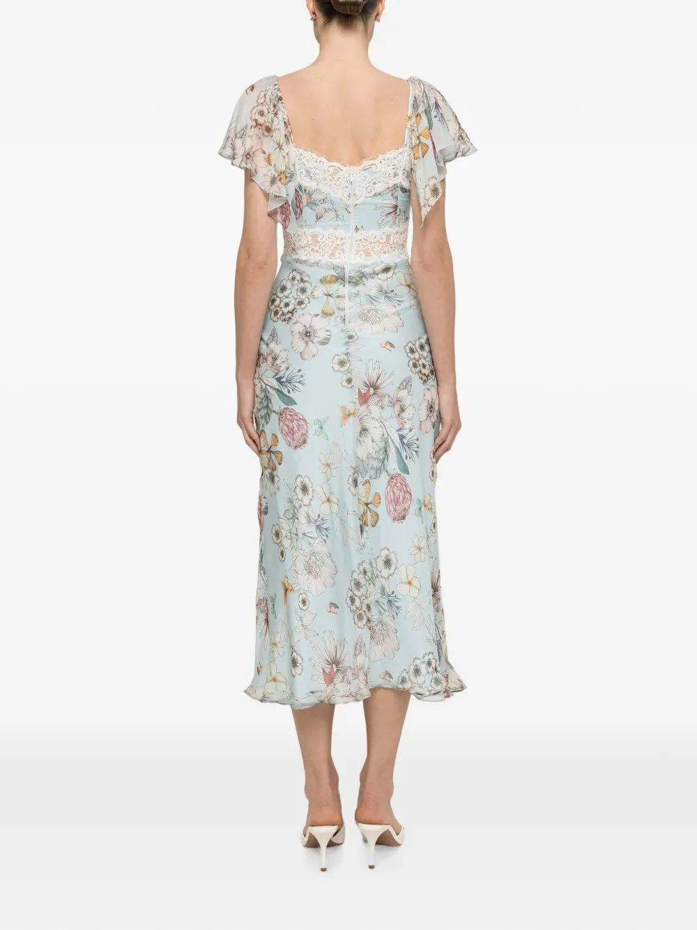 NISSA Zijden midi-jurk Blauw